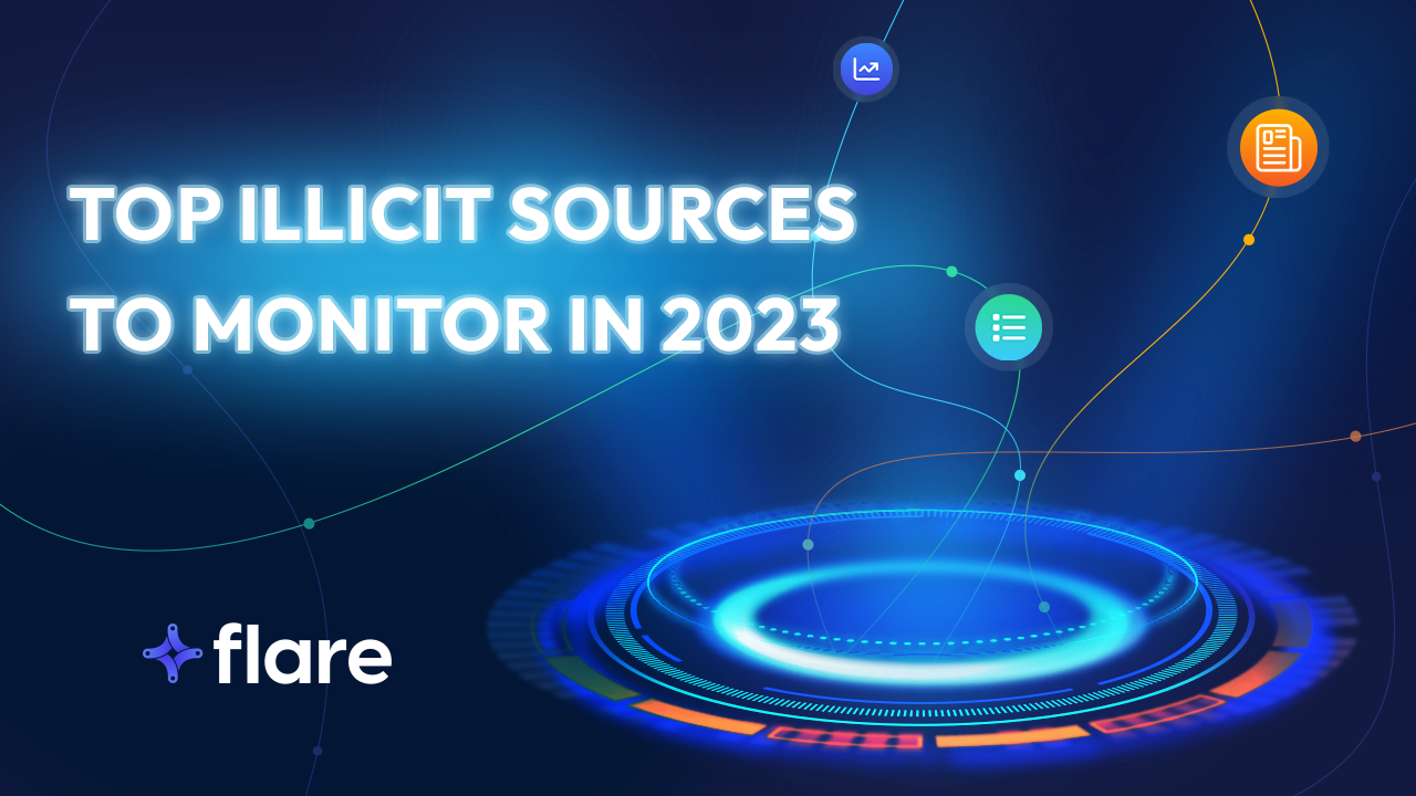 A navy background with the white text "Top Illicit Sources to Monitor in 2023"